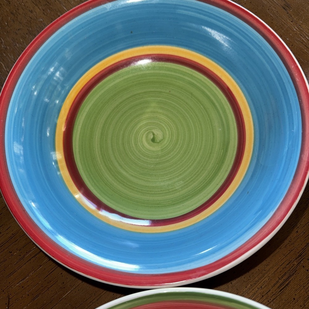 4 Royal Norfolk Stoneware 7-1/4" Soup Bowls Multicolor Very Nice Condition - Picture 5 of 7